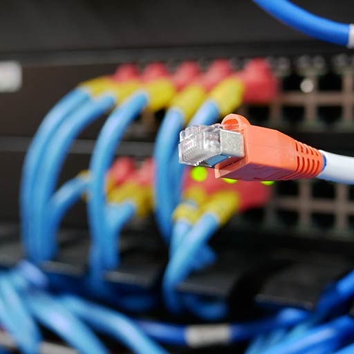 orange and white ethernet cable
